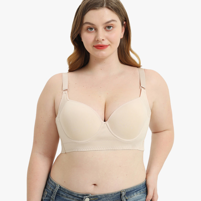 SheCurve® Push-Up Back Smoothing Bra - Beige (2 PACK）