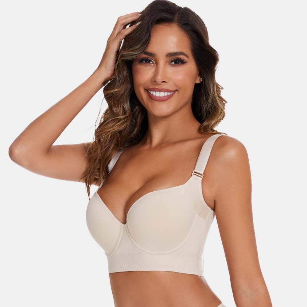 SheCurve® Push-Up Back Smoothing Bra - Beige (2 PACK）