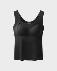 Knit Ribbed Built-In Bra Thickened Thermal Tank Top