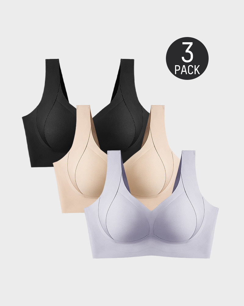 Shecurve®-Daily Comfort Wireless Shaper Bra-BLACK+GREY+SKIN