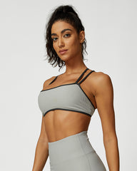 SheCurve®Ribbed Strappy Support Sports Bra