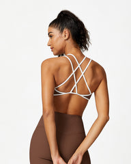 SheCurve®Ribbed Strappy Support Sports Bra