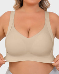 Shecurve®Enhanced w Support Adjustment Comfort Bra-Black+Skin