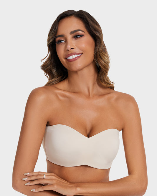 SheCurve® Full Support Non-Slip Convertible Bandeau Bra -Nude