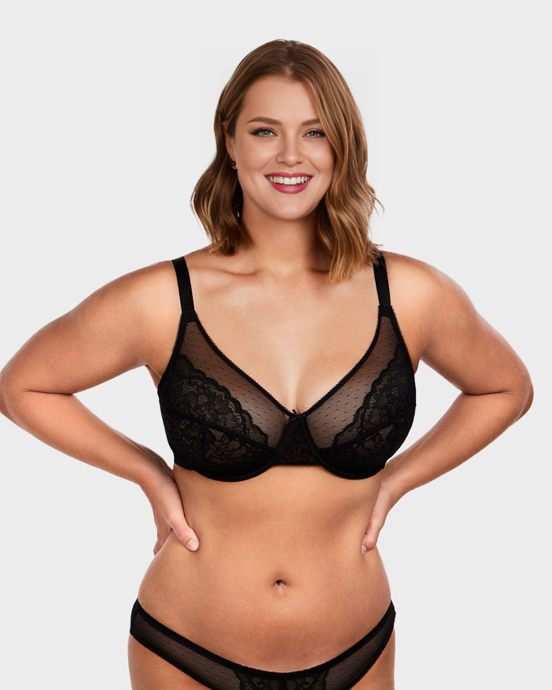 SheCurve®Full Coverage Lace Minimizer Bra - Petal