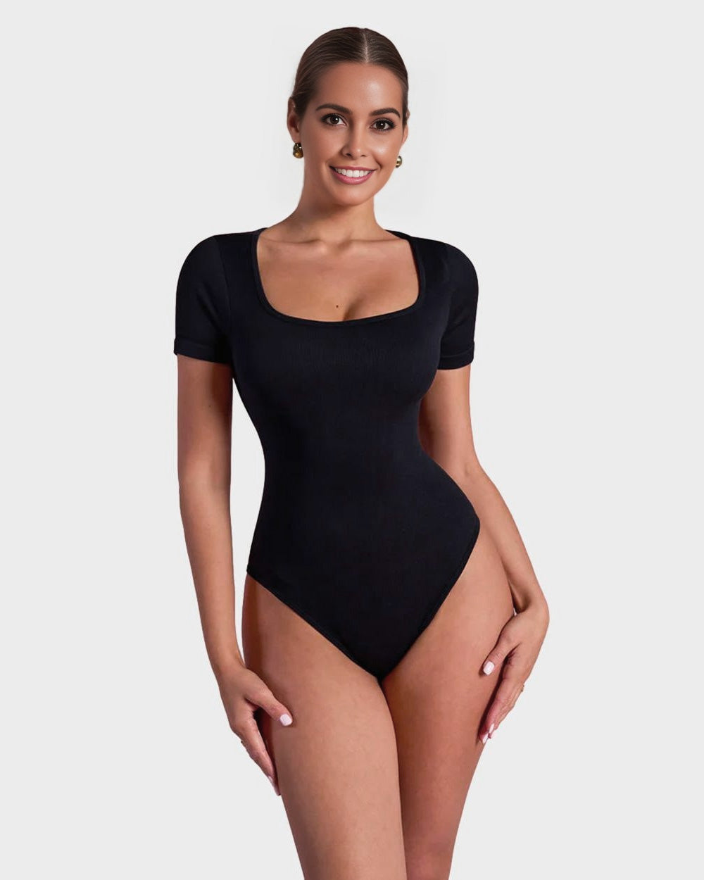 SheCurve® Basic Square Neck Thong Bodysuit