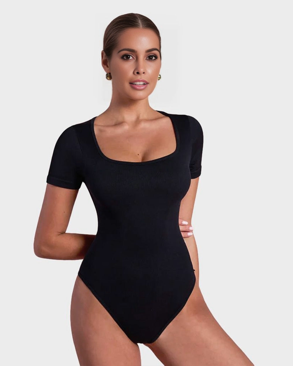 SheCurve® Basic Square Neck Thong Bodysuit