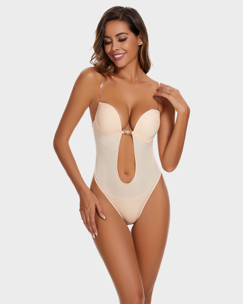 SheCurve® Strapless U Plunge Thong Bodysuit