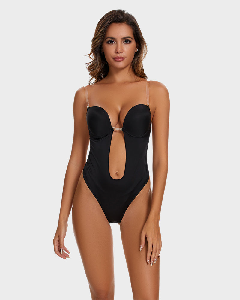 SheCurve® Strapless U Plunge Thong Bodysuit