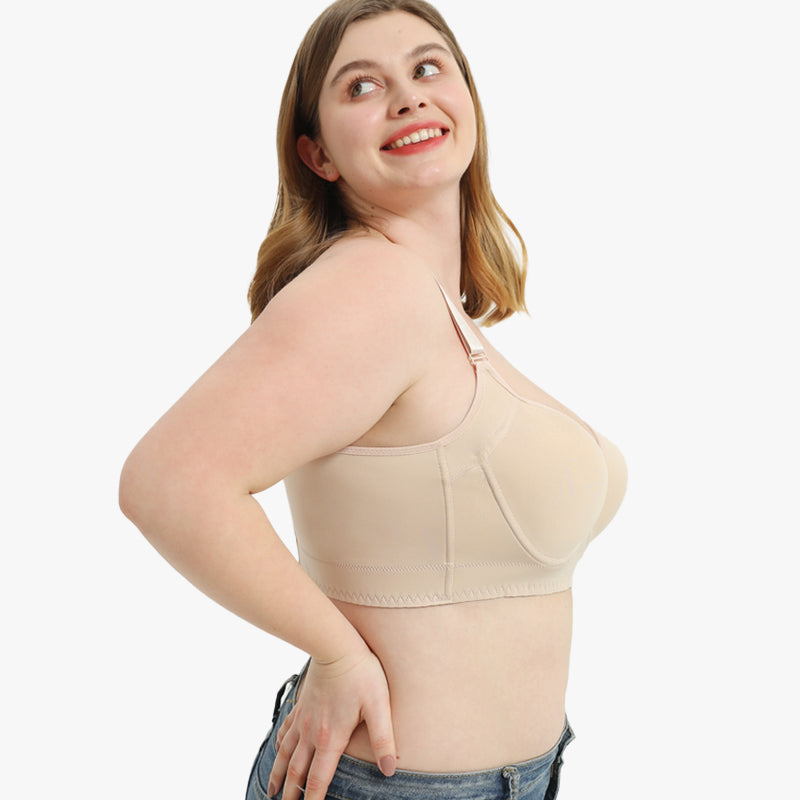 SheCurve® Full-Coverage Back Smoothing Bra-Beige (2 Pack)