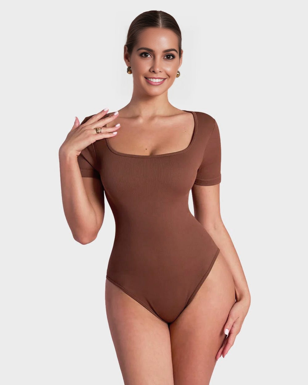 SheCurve® Basic Square Neck Thong Bodysuit