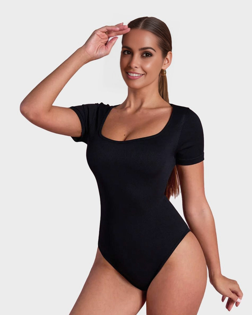 SheCurve® Basic Square Neck Thong Bodysuit