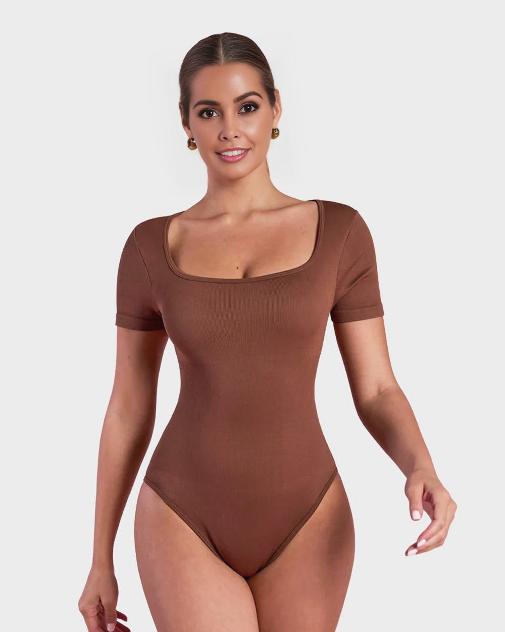 SheCurve® Basic Square Neck Thong Bodysuit