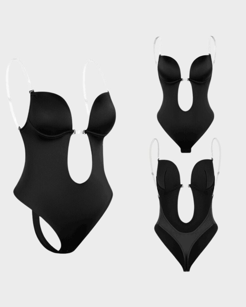 SheCurve® Strapless U Plunge Thong Bodysuit