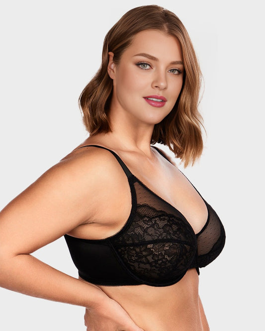 SheCurve®Full Coverage Lace Minimizer Bra - Petal