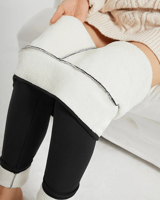 Plain Pocket High Waist Thermal Lined Leggings