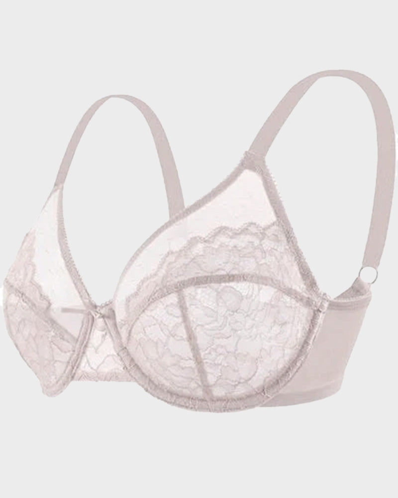 SheCurve®Full Coverage Lace Minimizer Bra - Petal