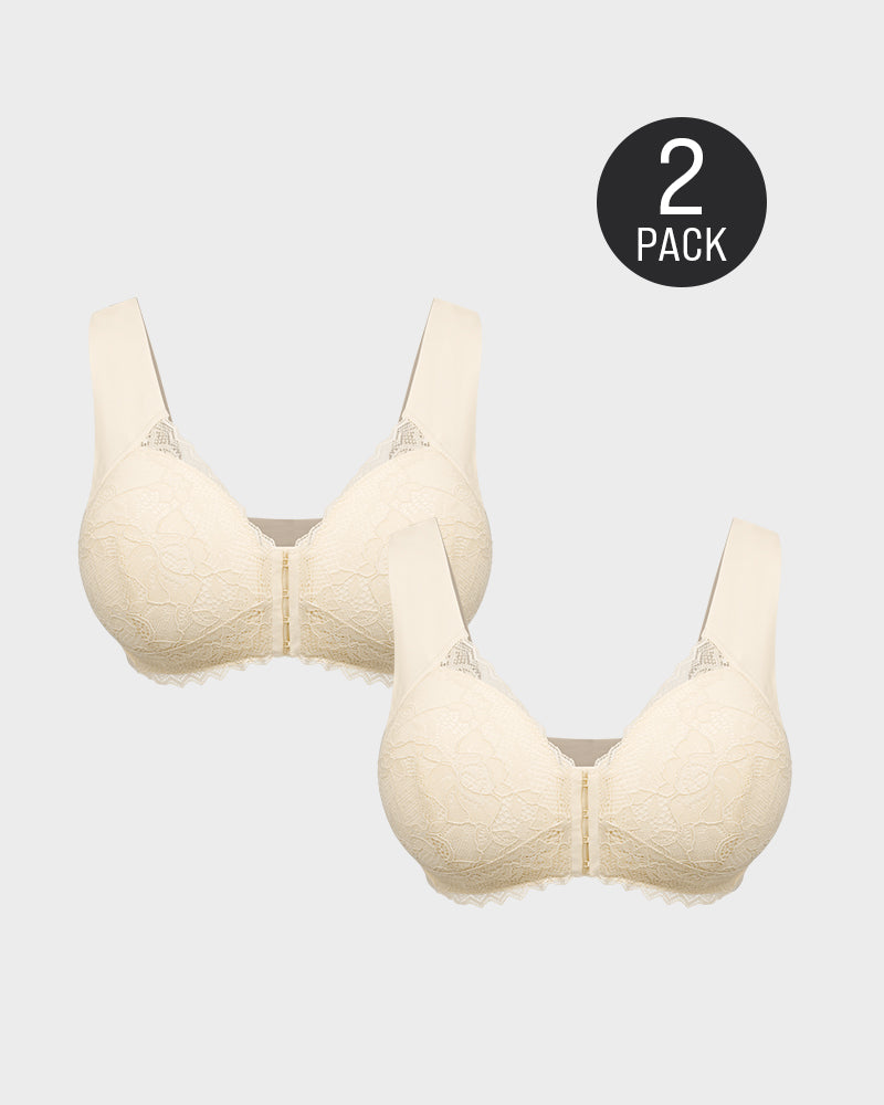 Front Clip Lace Wireless Push-Up Bra