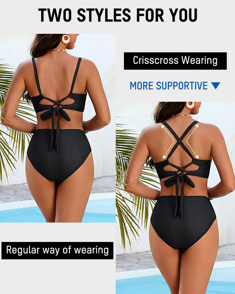 3-Piece Floral Modest High-Waist Swim Skirt Set