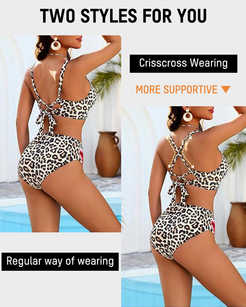 3-Piece Floral Modest High-Waist Swim Skirt Set