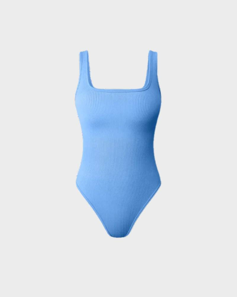 SheCurve® Wide Strap Backless Thong Bodysuit