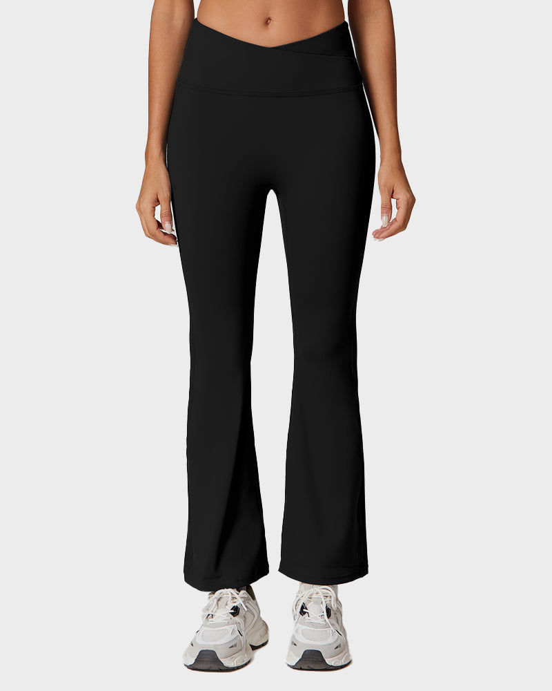 V-Cross Waist Active Flare Pants