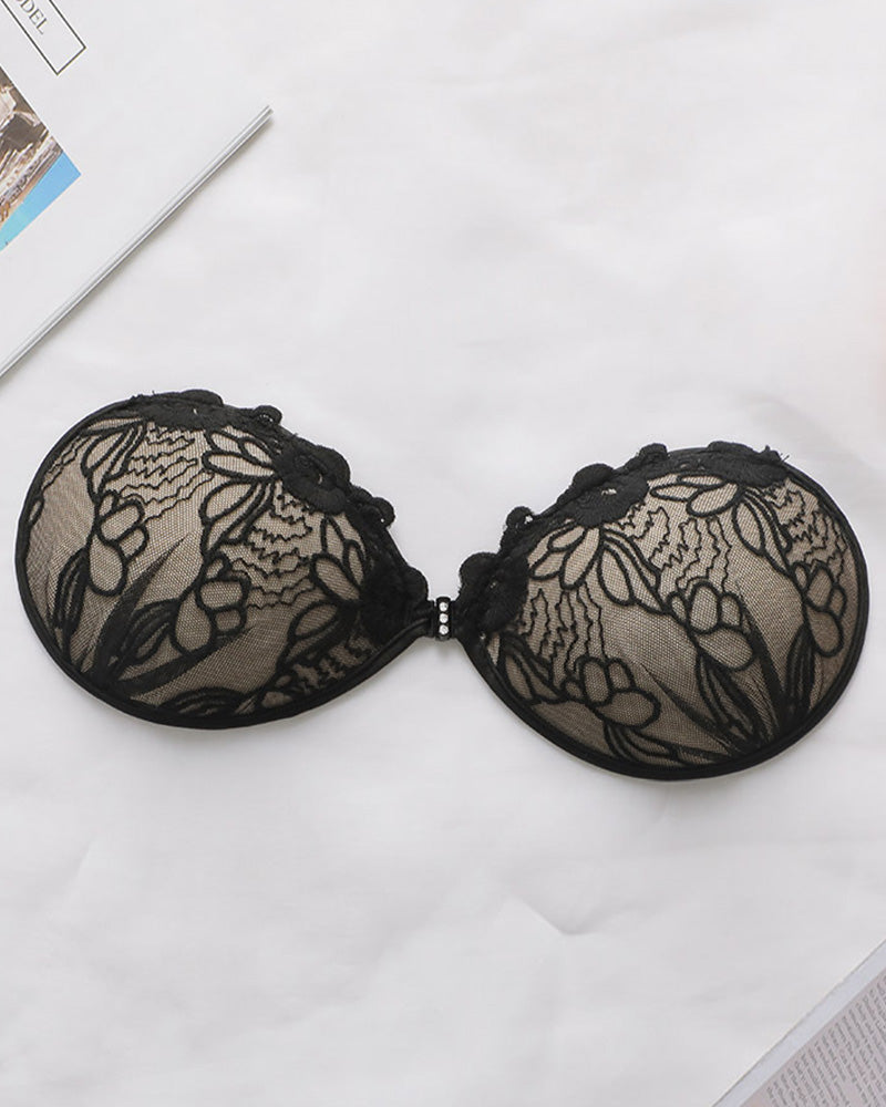 SheCurve® Lace Backless Push-Up Sticky Bra