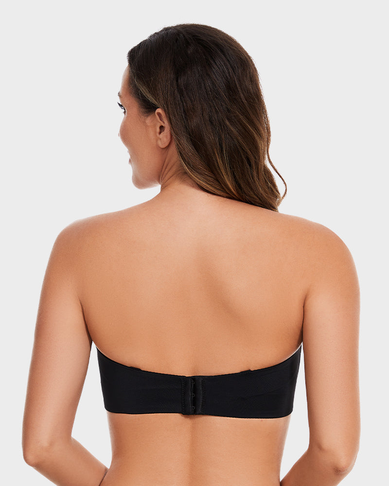 SheCurve® Full Support Non-Slip Convertible Bandeau Bra-Black