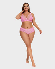 SheCurve® Full Coverage Lace Pink Minimizer Bra