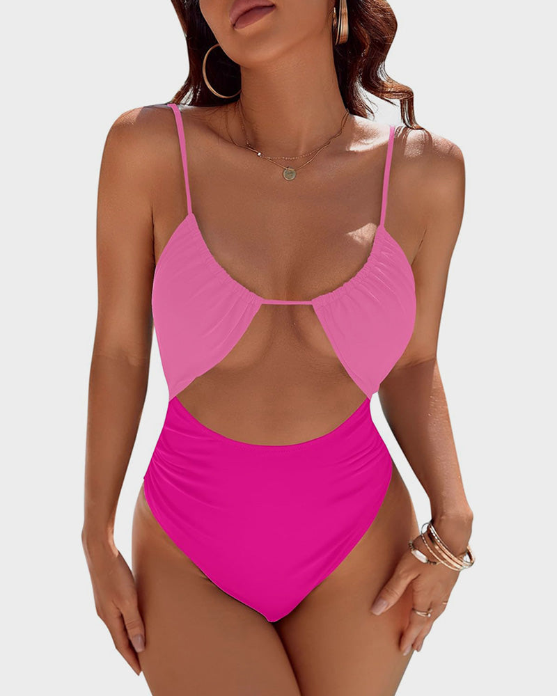 SheCurve® Women's One Piece Flattering Cheeky High Cut Out Cute Swimsuit