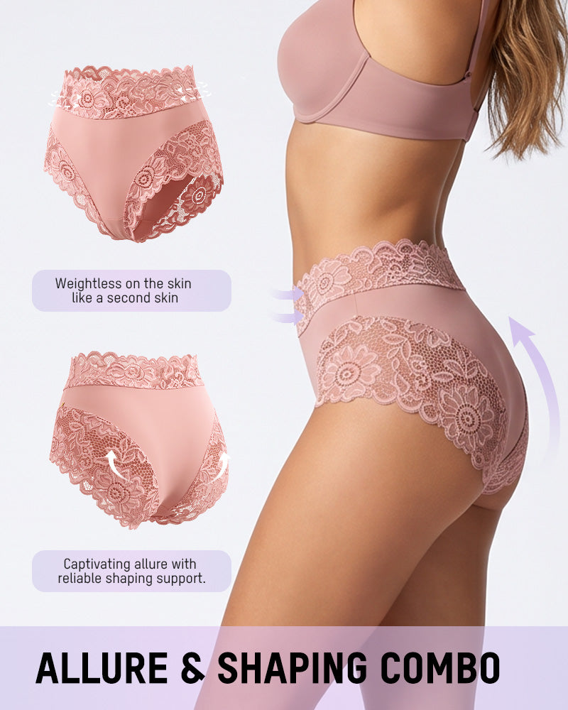 5-Pack Mid-Waist Lace-Trim Panties