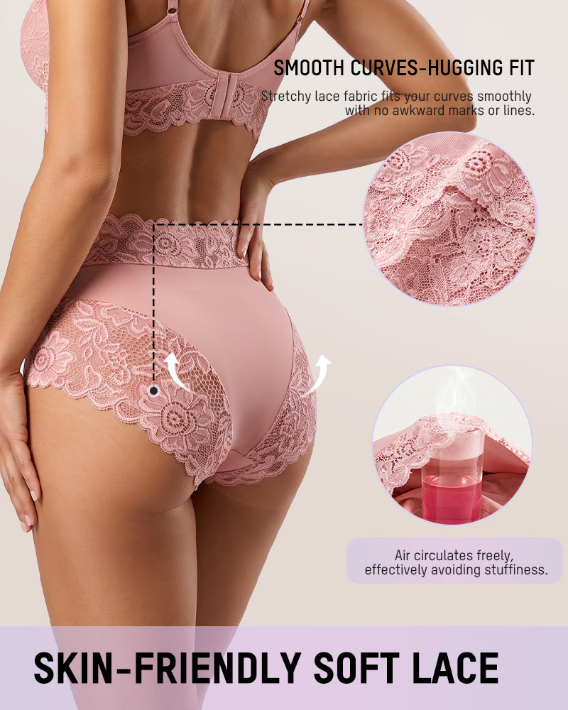 5-Pack Mid-Waist Lace-Trim Panties