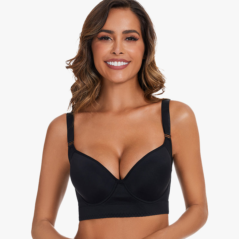 SheCurve® Full-Coverage Back Smoothing Bra-Black (2 Pack)