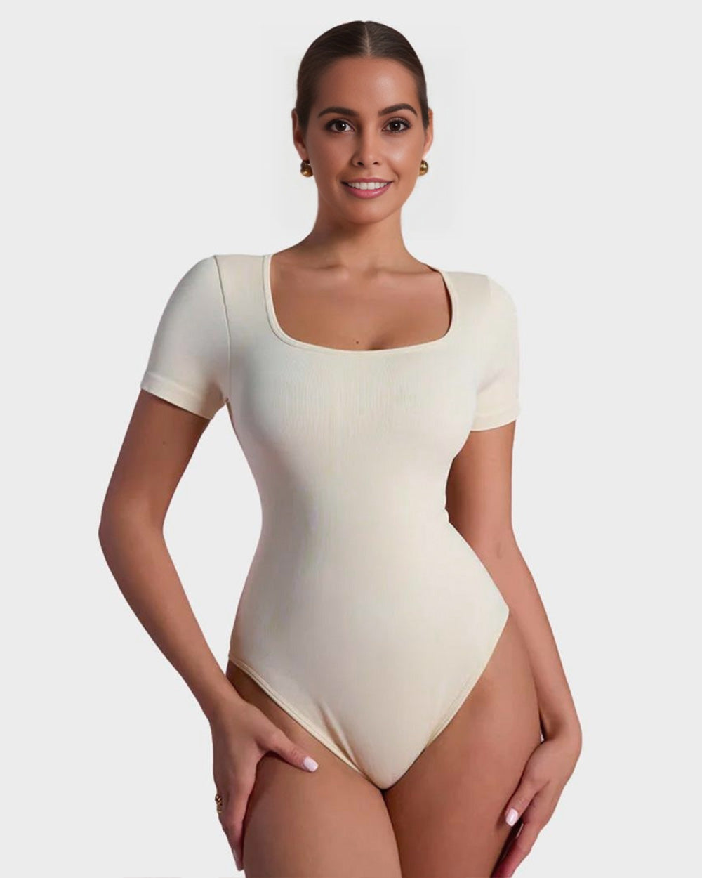 SheCurve® Basic Square Neck Thong Bodysuit