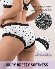 6-Pack Gothic Halloween Lace-Trim Hipster Panties