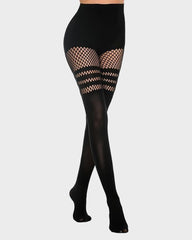 Mock Thigh High Stockings For Women Sexy Fishnet Tights Suspender Pantyhose  (3 Pairs)