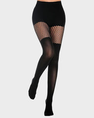 Mock Thigh High Stockings For Women Sexy Fishnet Tights Suspender Pantyhose  (3 Pairs)