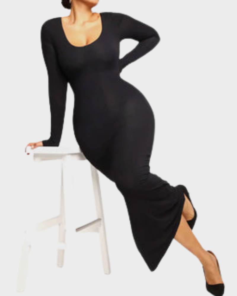 2 in 1 360° Built-in Curvy Slim Tummy Compression Slimming Long Sleeve Shaper Dress