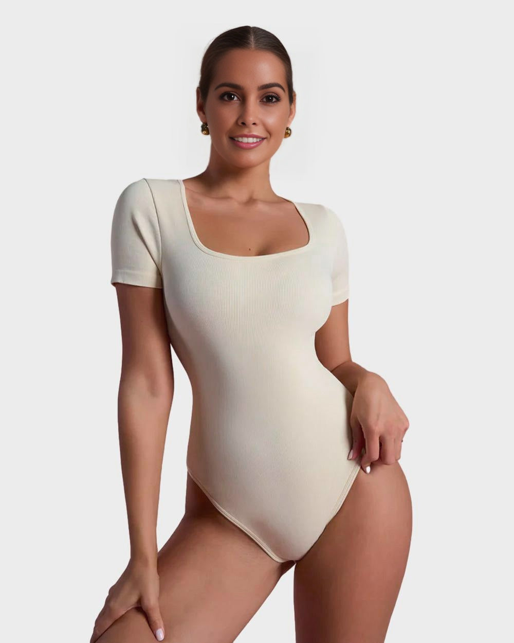 SheCurve® Basic Square Neck Thong Bodysuit