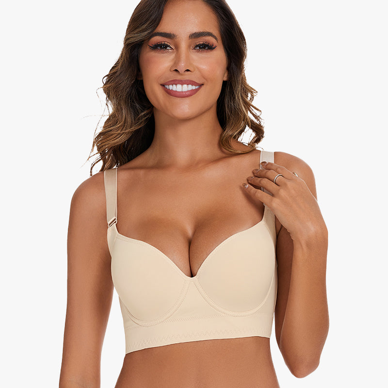 SheCurve® Push-Up Back Smoothing Bra - Beige (2 PACK）