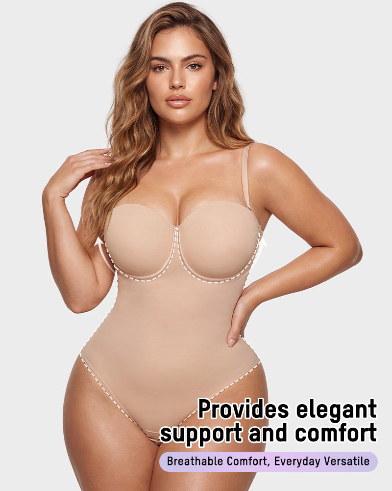 Back Lace-Up Seamless Shapewear Bodysuit