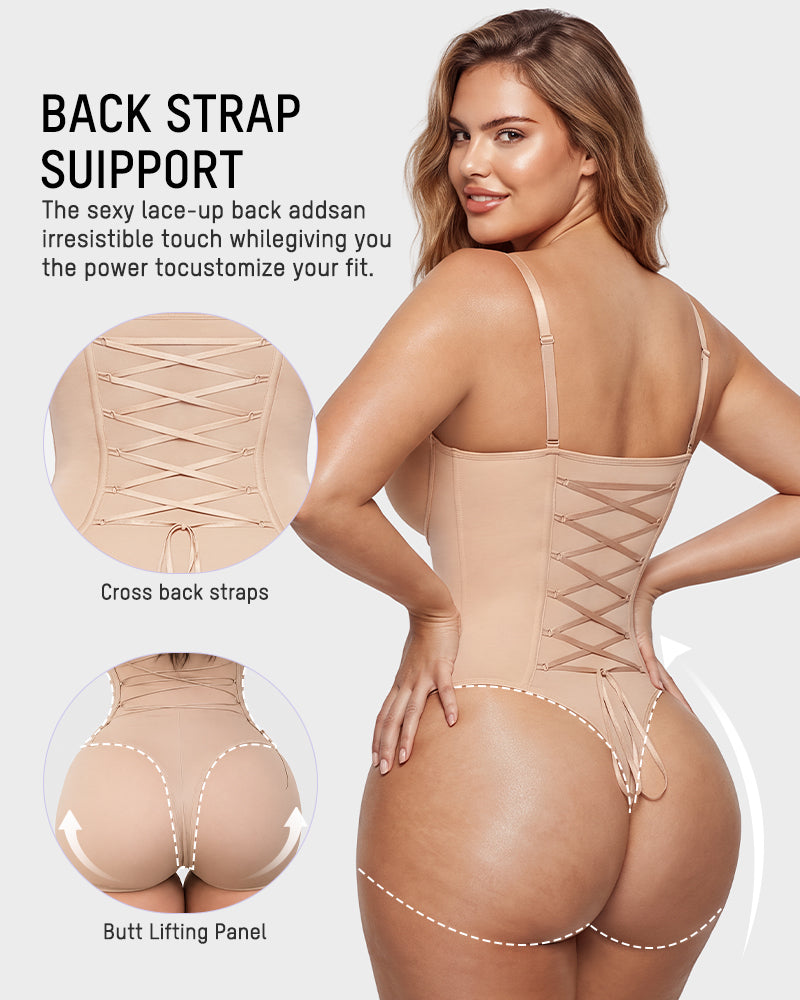 Back Lace-Up Seamless Shapewear Bodysuit