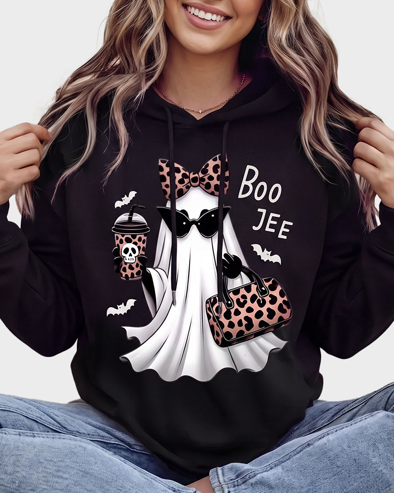 Boo-Jee Leopard Ghost Graphic T-Shirt