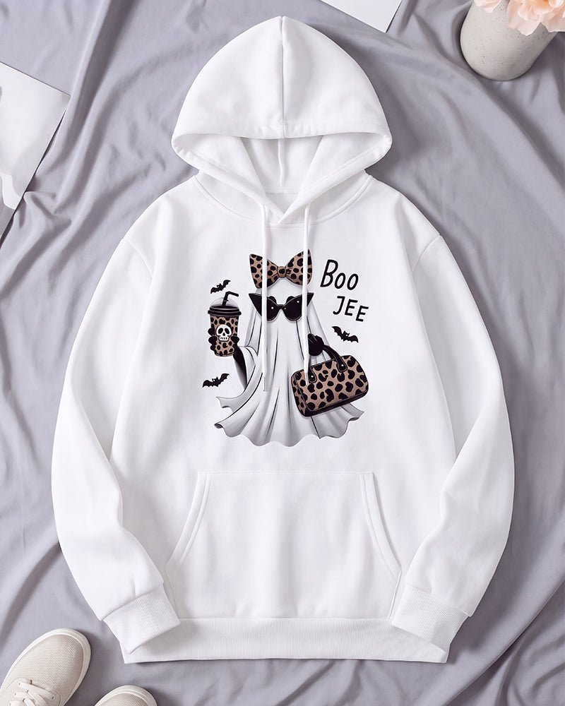 Boo-Jee Leopard Ghost Graphic T-Shirt