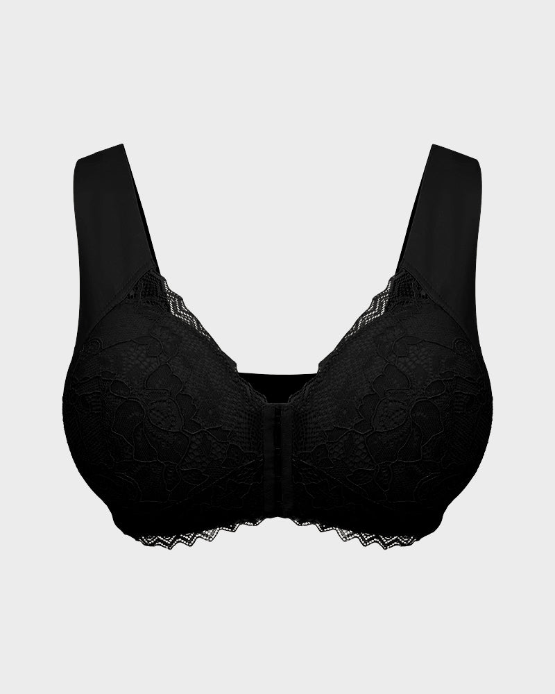 Front Clip Lace Wireless Push-Up Bra