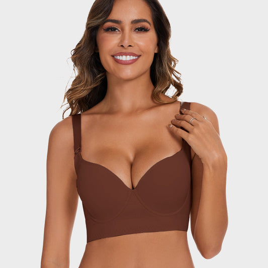 SheCurve® Full-Coverage Back Smoothing Bra- Black+Brown (2 Pack)