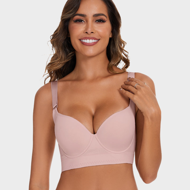 SheCurve® Push-Up Back Smoothing Bra-Brown