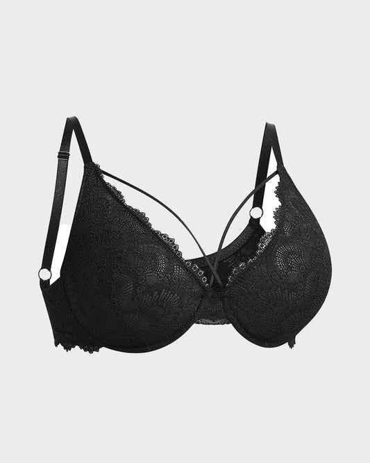 SheCurve®Non-Padded Lace Strappy Push-Up Bra