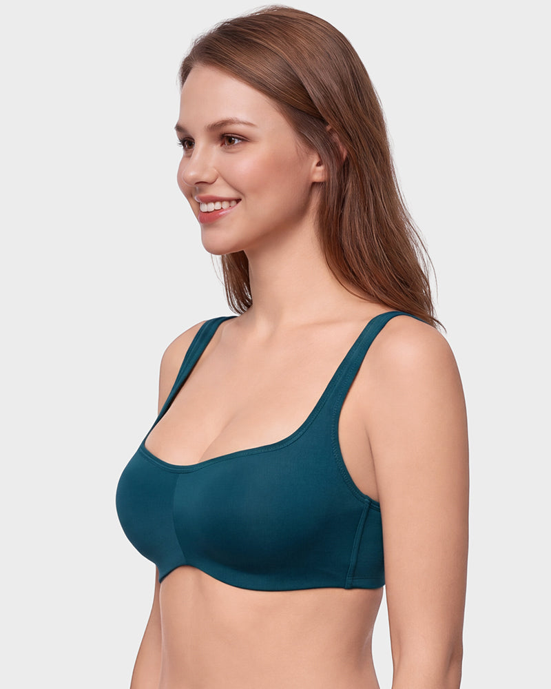 Cooling Square-Neck Balconette Underwire Bra