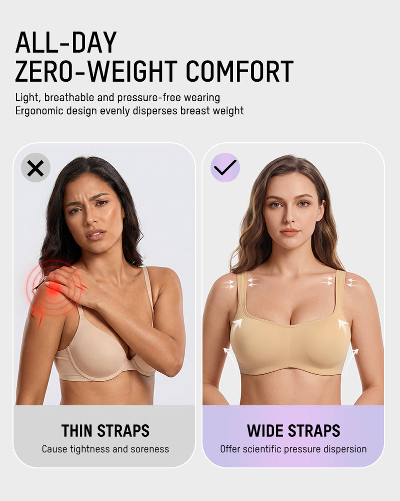 Cooling Square-Neck Balconette Underwire Bra